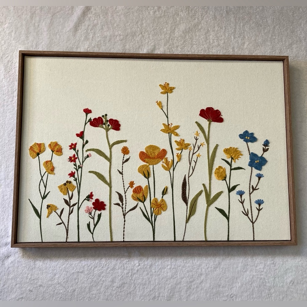 Floral Embroidered Wall Art